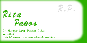 rita papos business card